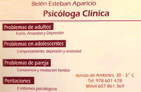Psicóloga Clínica servicios psicológicos 